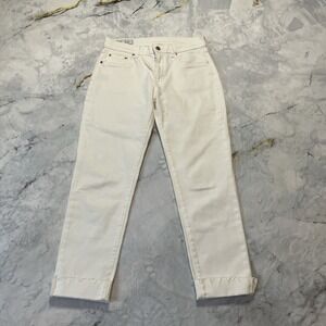 Gap Denim Jeans Womens Size‎ 2/26 Optic White Girlfriend Mid Rise Stretch